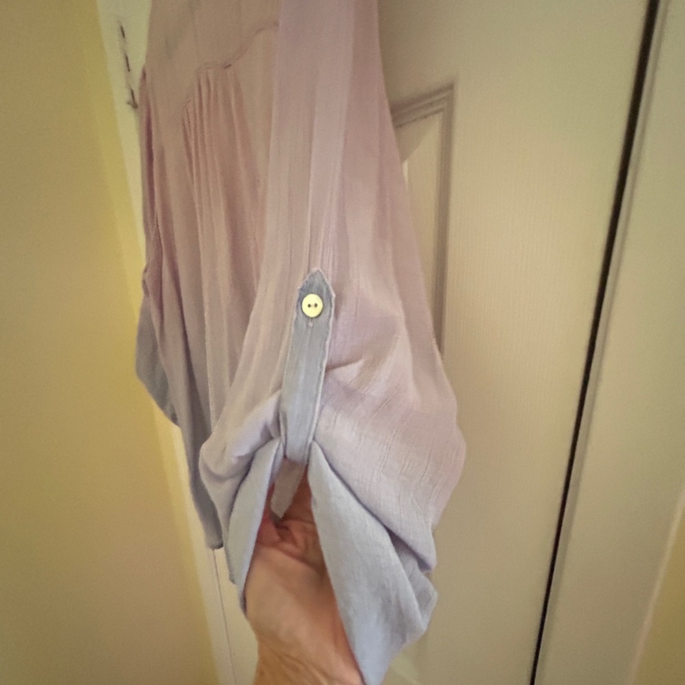 Zac & Rachel Pink and Blue Ombré Blouse 1X - Picture 3 of 7